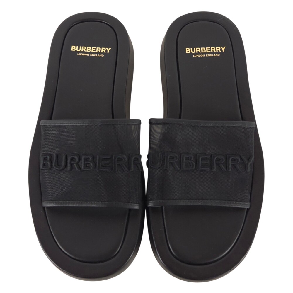 Burberry Mesh Logo Pool Slides US 8 EU 41 Mens Black $420